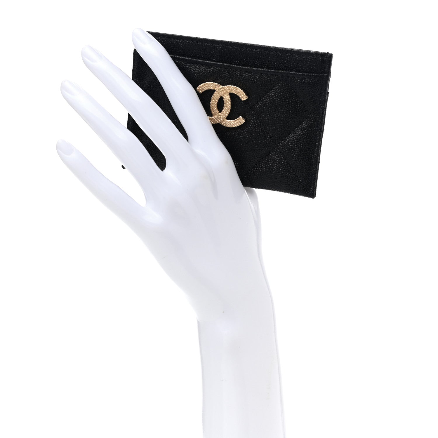 Chanel Caviar Quilted Studded CC Card Holder Black 2 of 9