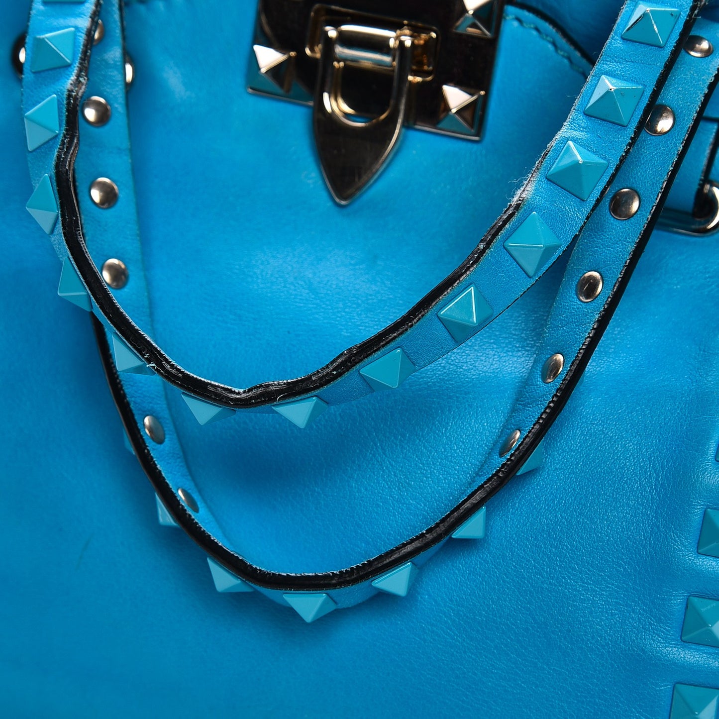 Vitello Monochrome Mini Rockstud Tote Parrot