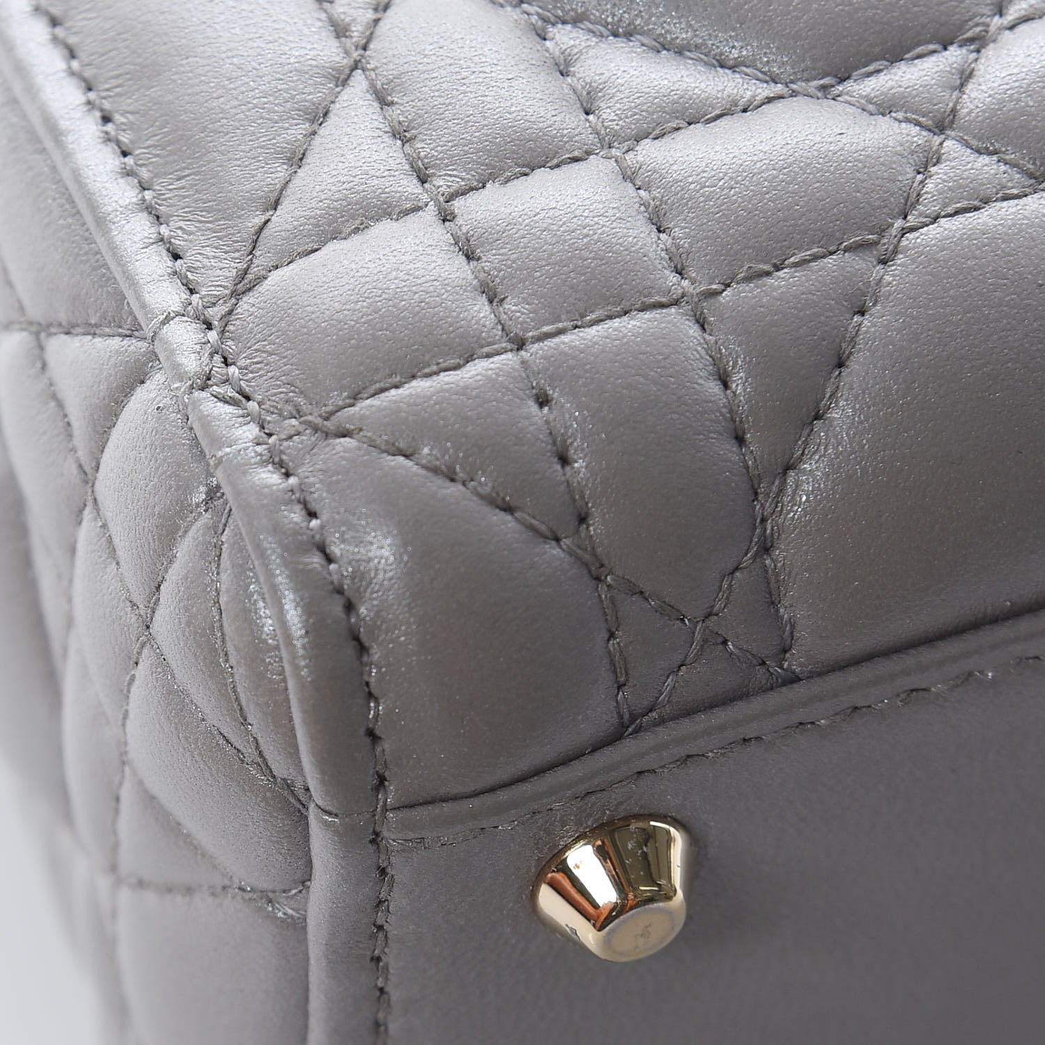 Christian Dior Metallic Lambskin Cannage Mini Lady Dior Grey 13 of 22