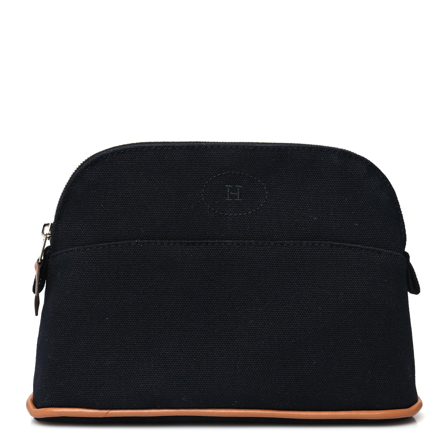 Cotton Canvas Mini Bolide Travel Cosmetic Pouch Black