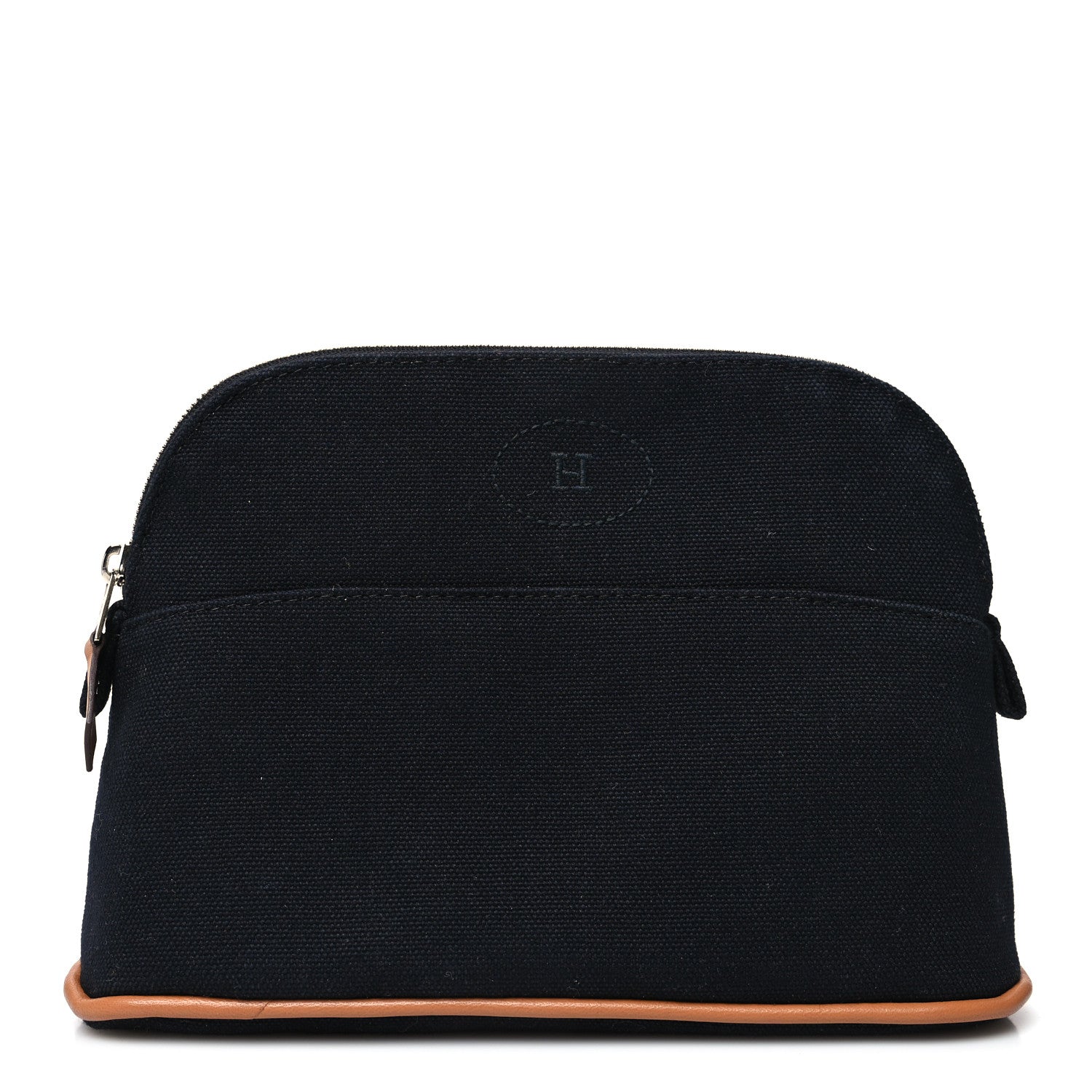 Hermes Cotton Canvas Mini Bolide Travel Cosmetic Pouch Black 1 of 10