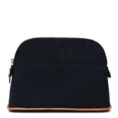 Hermes Cotton Canvas Mini Bolide Travel Cosmetic Pouch Black 1 of 10