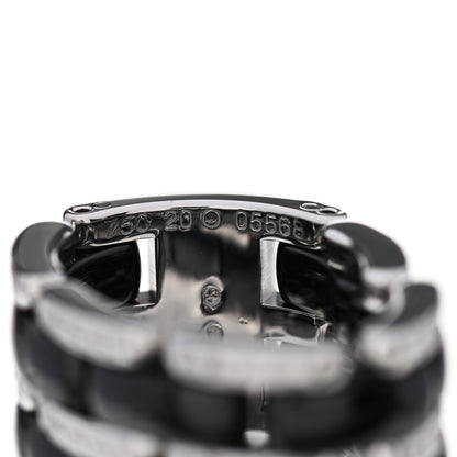 Chanel 18K White Gold Ceramic Diamond Large Ultra Ring Black 54 6.75 4 of 5
