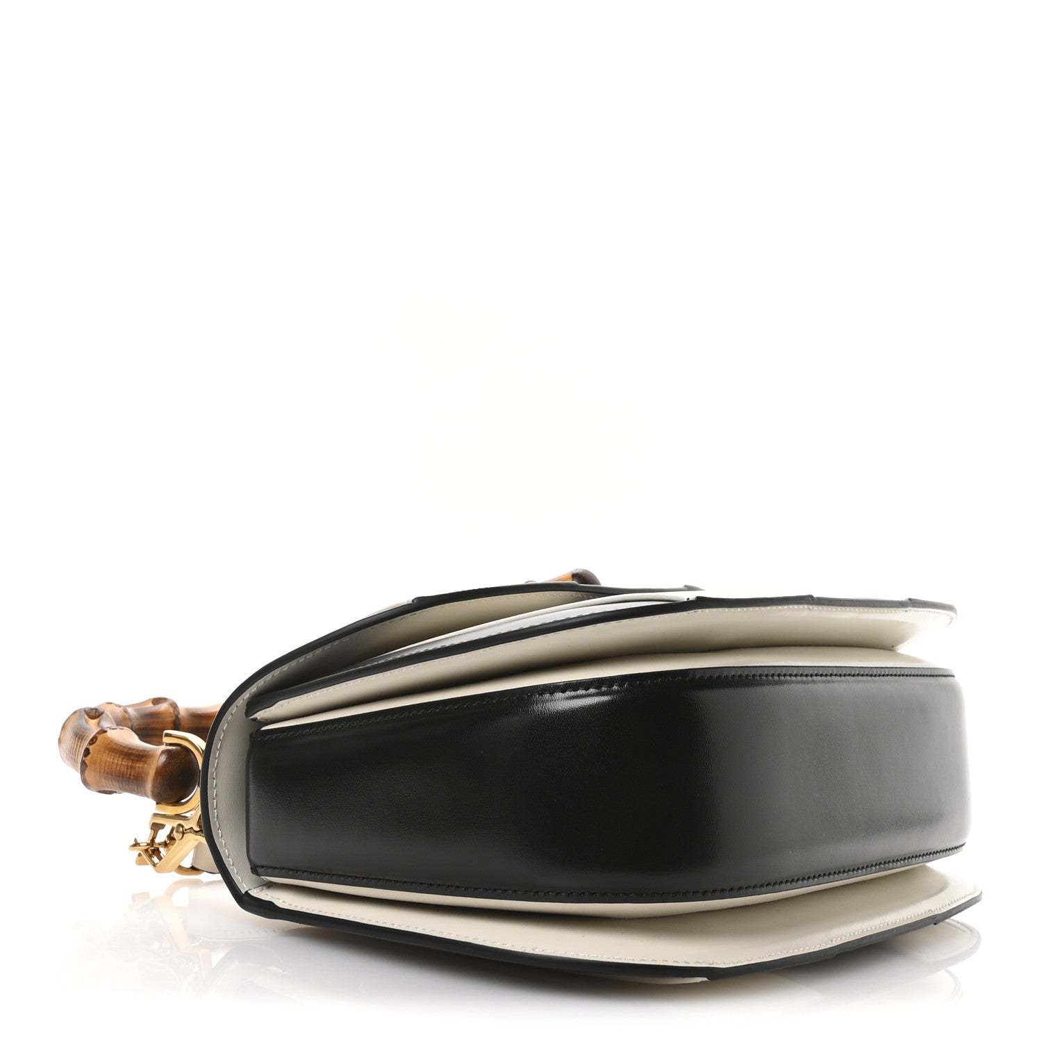 Gucci Boarded Dyana Lux Calfskin Web Monochrome Medium Bamboo 1947 Top Handle Bag Black White 4 of 9