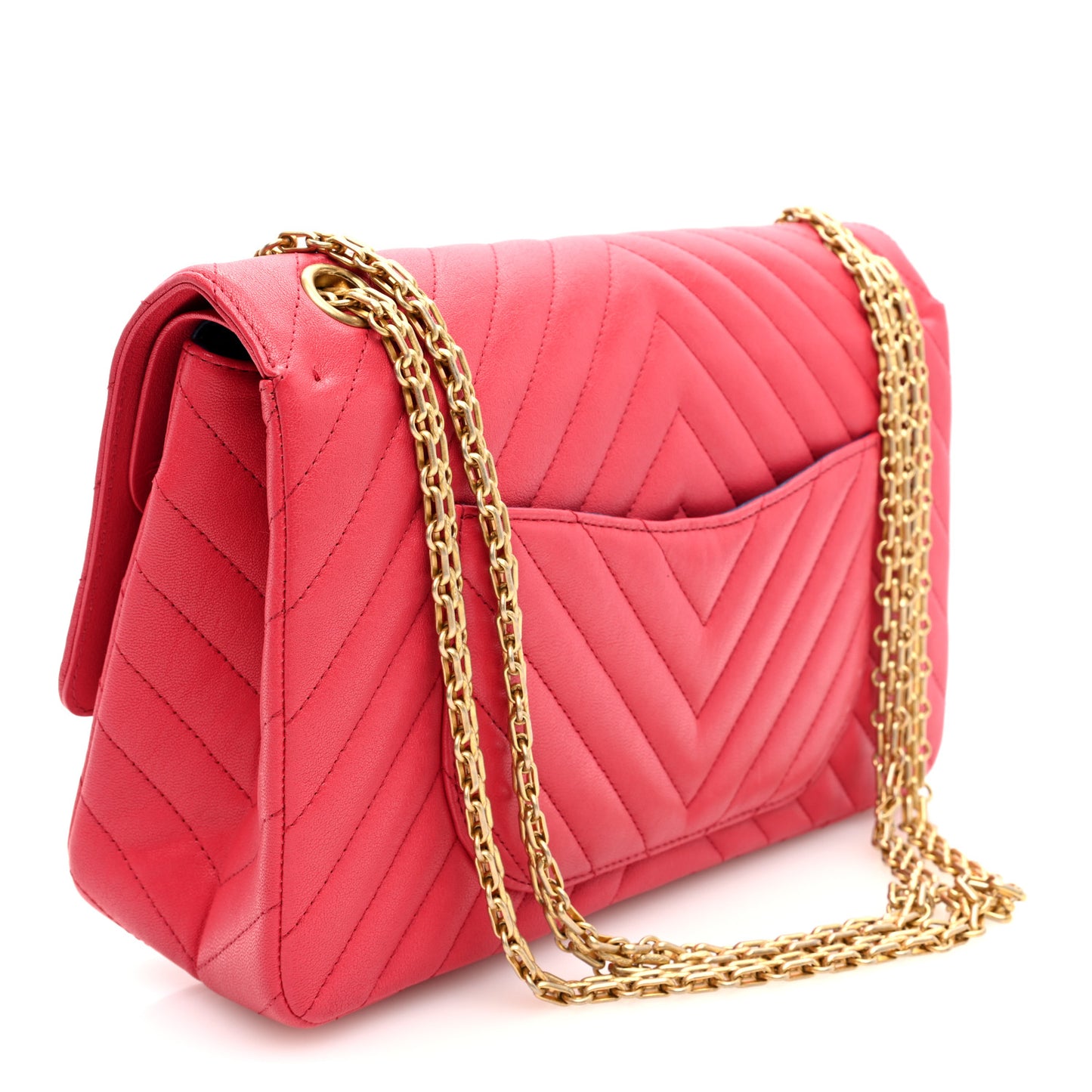 Sheepskin Chevron Quilted 2.55 Reissue 225 Flap Dark Pink