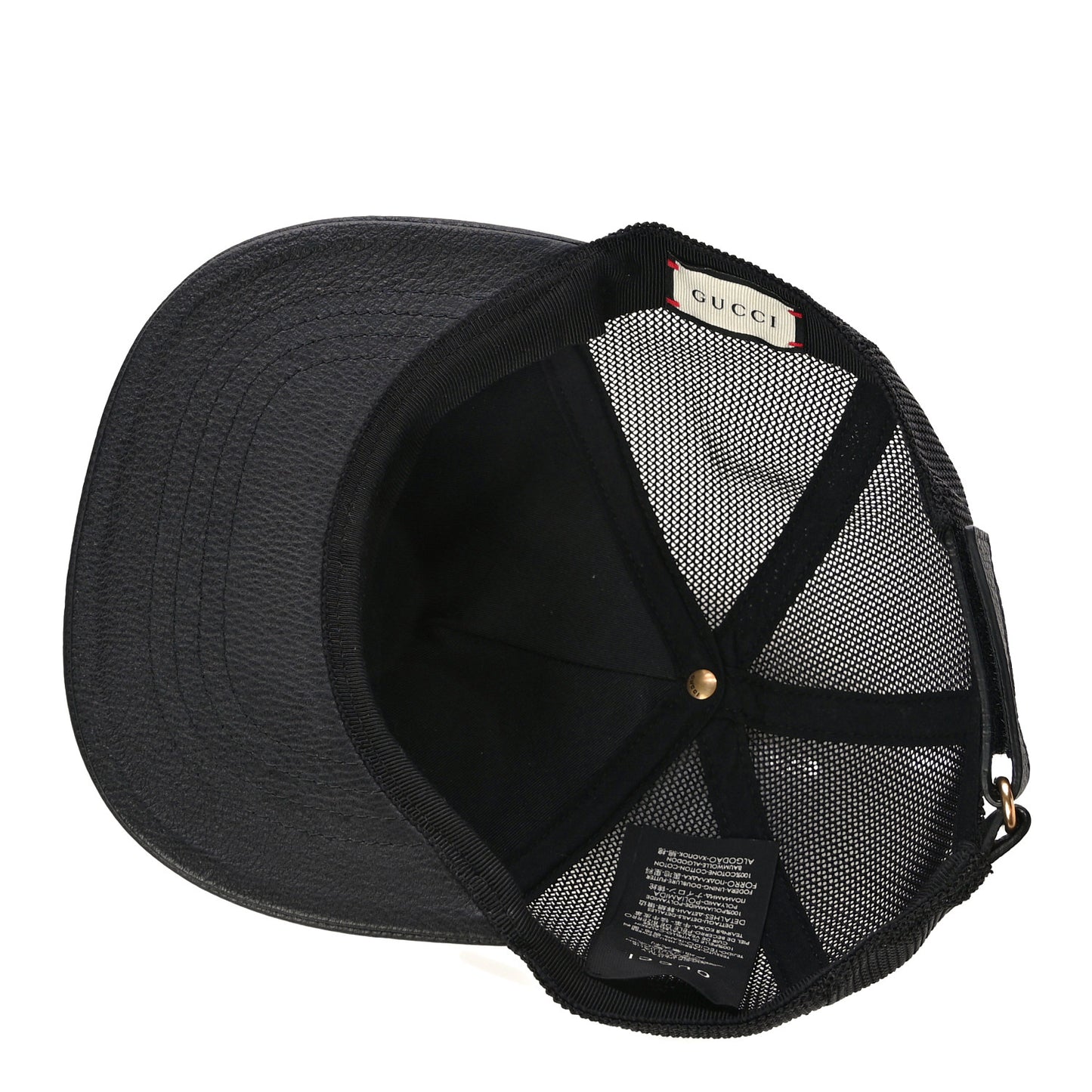 Grained Calfskin Logo Baseball Hat M 58 Black
