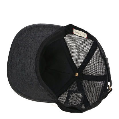 Gucci Grained Calfskin Logo Baseball Hat M 58 Black 4 of 7