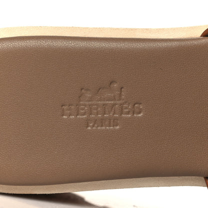 Hermes Calfskin Cork Eze 30 Sandals 36 Marron Glaise 7 of 9