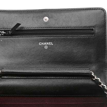 Chanel Lambskin Quilted Wallet On Chain WOC Black 15 of 16