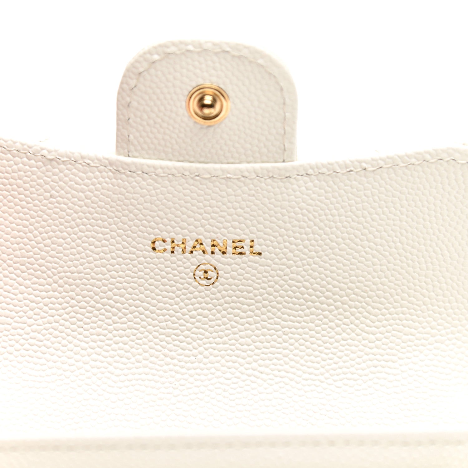 Chanel Caviar Quilted Flap Card Holder Wallet White 7 of 8