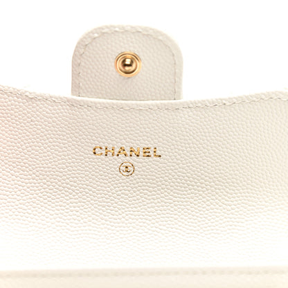 Chanel Caviar Quilted Flap Card Holder Wallet White 7 of 8