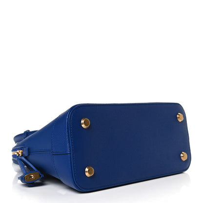 Balenciaga Signature Grained Calfskin Logo S Ville Top Handle Bag Bleu Roi White 4 of 10
