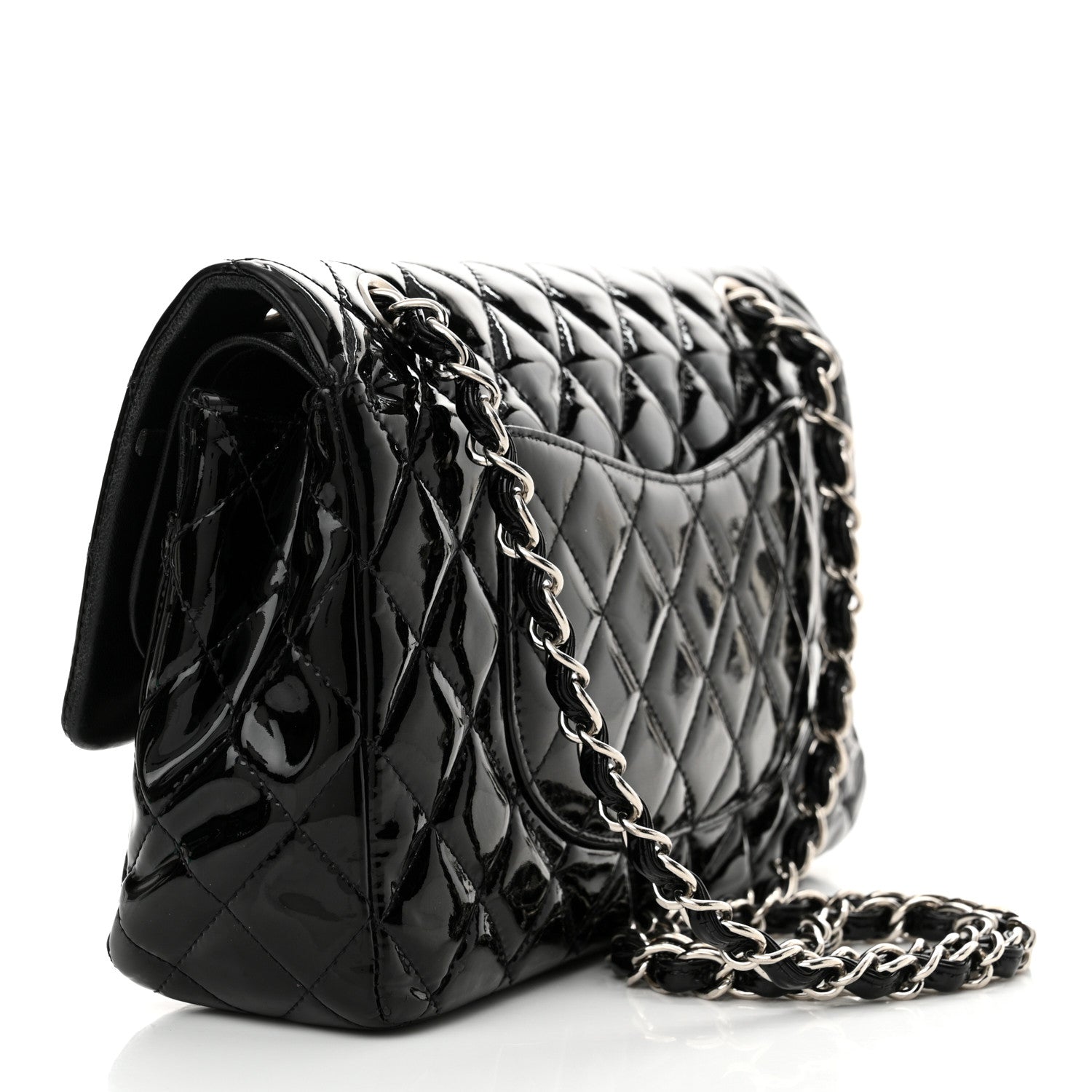 Chanel Patent Quilted Medium Double Flap Black 3 of 20