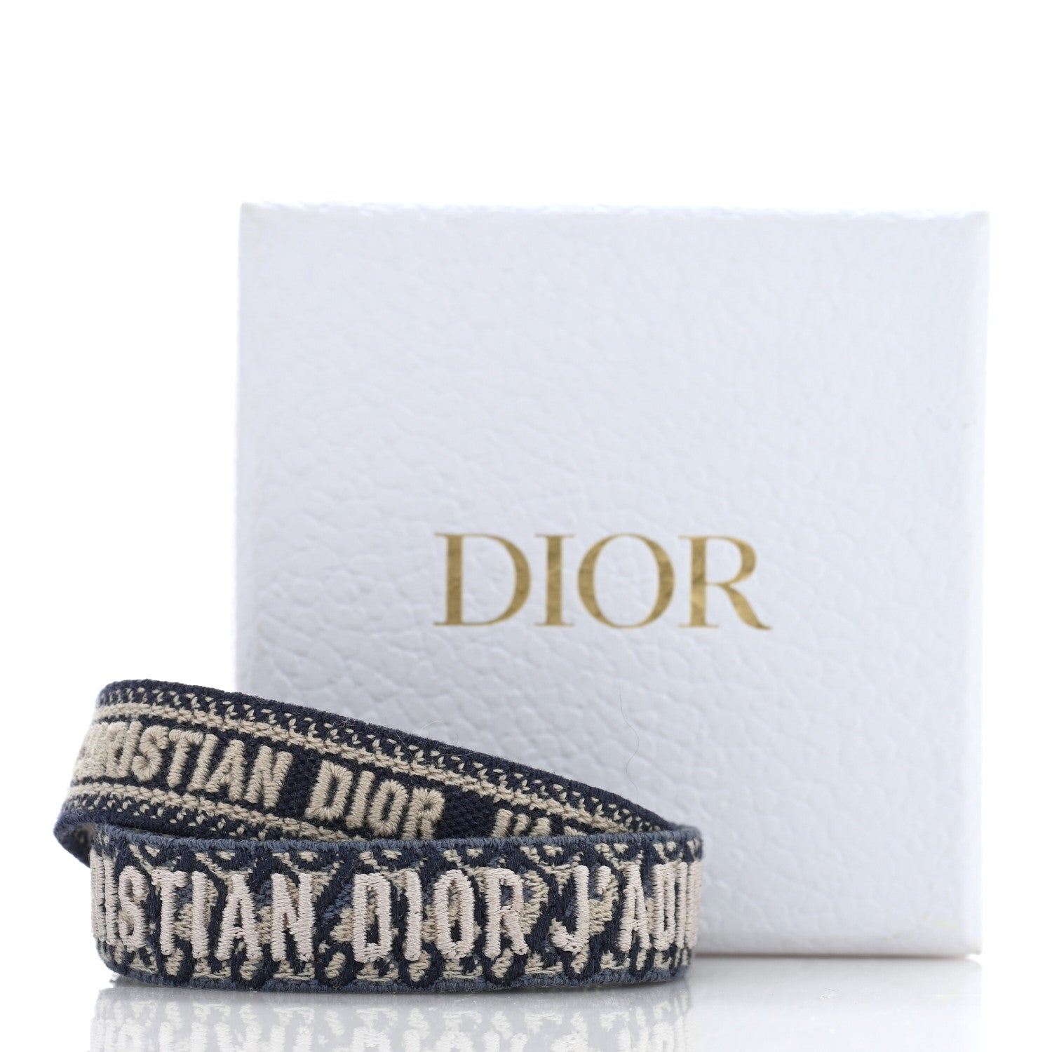 Christian Dior Woven Cotton J Adior Friendship Bracelet Set Navy 4 of 4