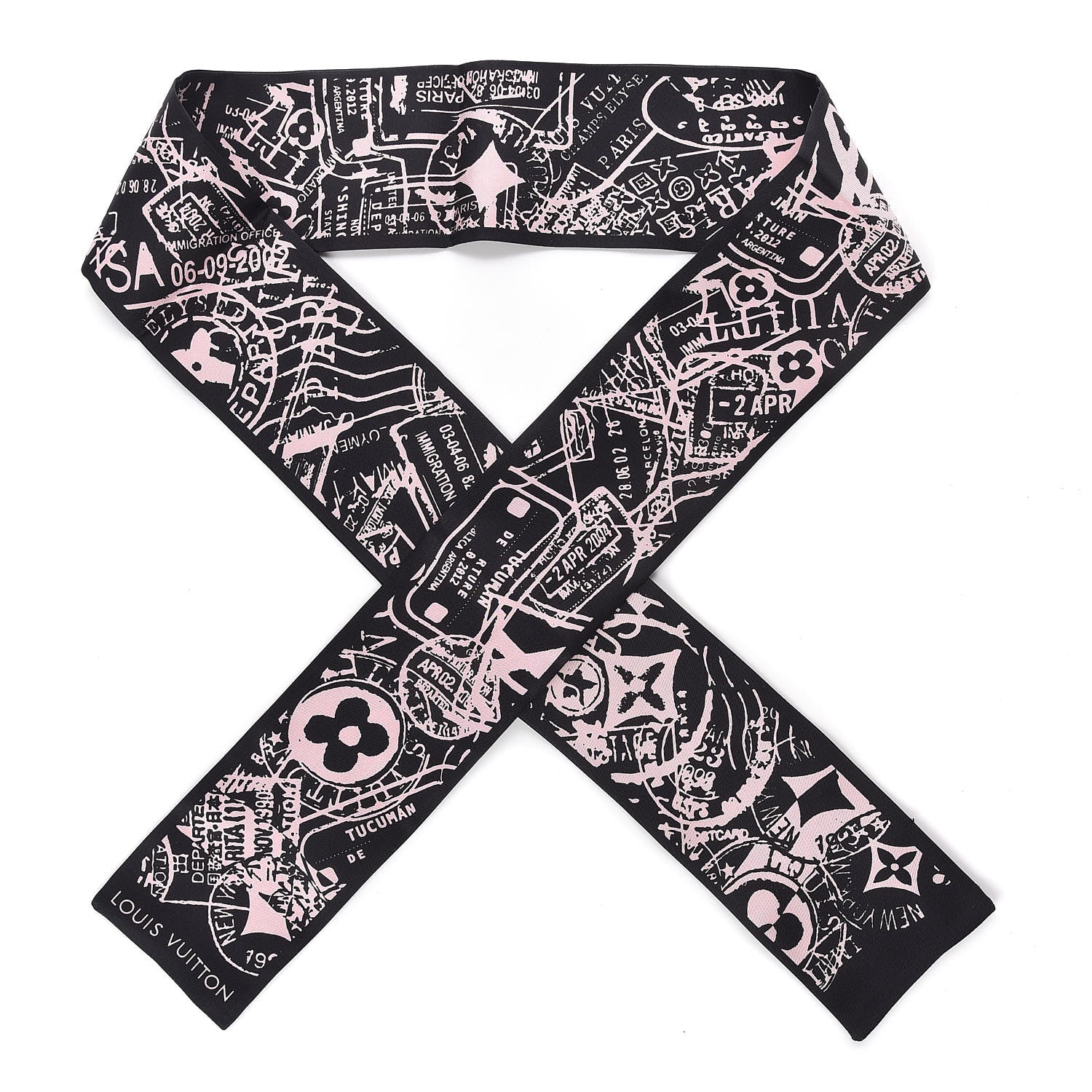 Louis Vuitton Silk Boarding Bandeau Black Pink 1 of 4
