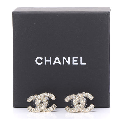 Chanel Crystal CC Earrings Gold 5 of 5