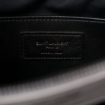 Saint Laurent Sheepskin Matelasse Chevron Monogram Large College Satchel Light Grey 7 of 15