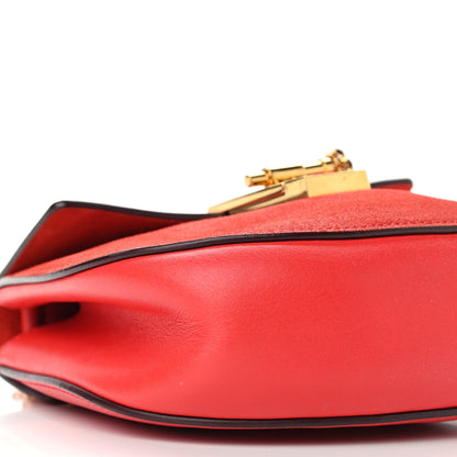 Chloe Lambskin Suede Calfskin Mini Drew Shoulder Bag Red 7 of 11