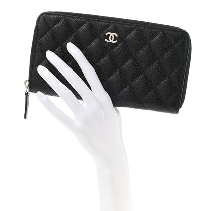 Chanel Caviar Quilted Large Gusset Zip Around Wallet Black 2 of 9