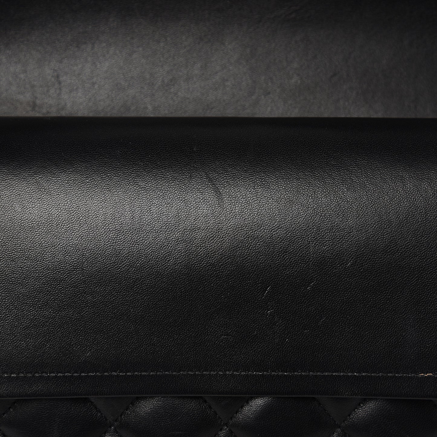 Lambskin Quilted Jumbo Double Flap Black