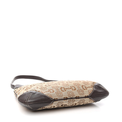 Gucci Canvas Horsebit Hobo Shoulder Bag Dark Brown 3 of 9