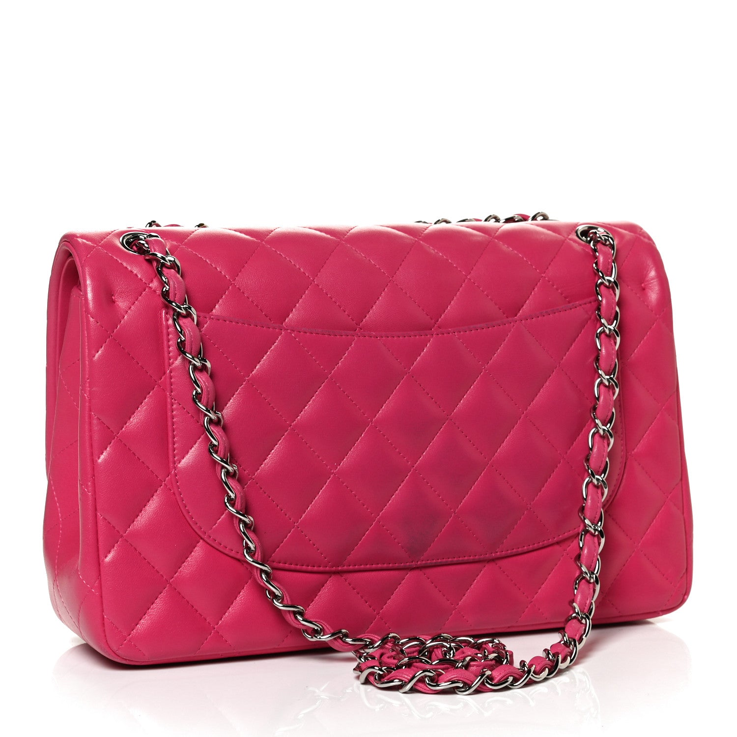 Chanel Lambskin Quilted Jumbo Double Flap Dark Pink 3 of 11