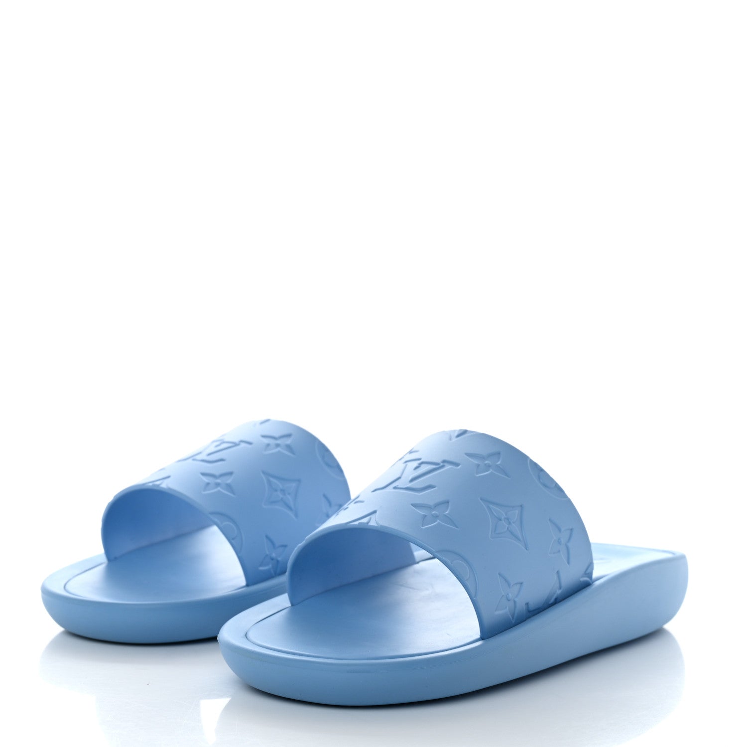 Louis Vuitton Rubber Monogram Embossed Sunbath Flat Mule 40 Blue 3 of 7