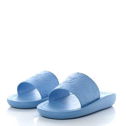 Louis Vuitton Rubber Monogram Embossed Sunbath Flat Mule 40 Blue 3 of 7