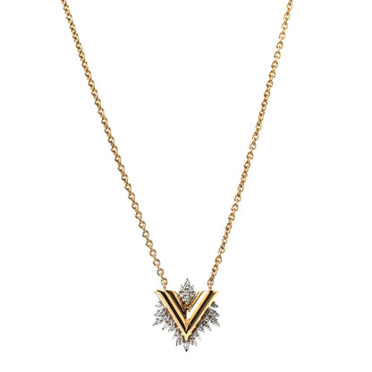 Louis Vuitton Crystal Essential Glory LV Necklace Gold 1 of 6