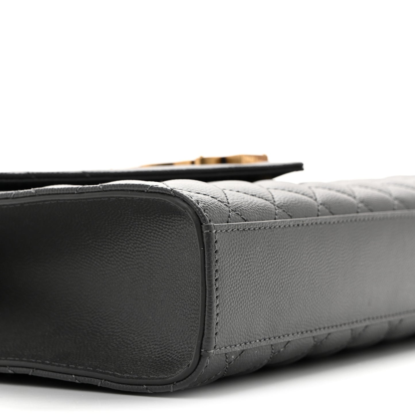 Grain De Poudre Textured Mixed Matelasse Triquilt Medium Monogram Satchel Pebble