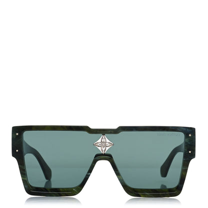 Louis Vuitton Acetate Marble Effect Swarovski Cyclone Sunglasses Z1552W Green 2 of 8