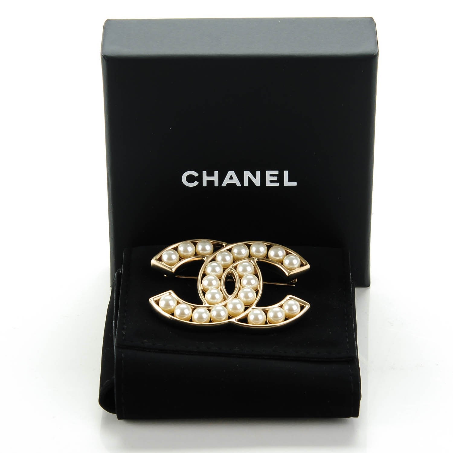Chanel Pearl CC Brooch Pin Gold 6 of 6