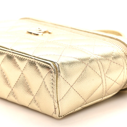 Chanel Metallic Caviar Quilted Trendy Handle Slim Vanity Gold 10 of 11