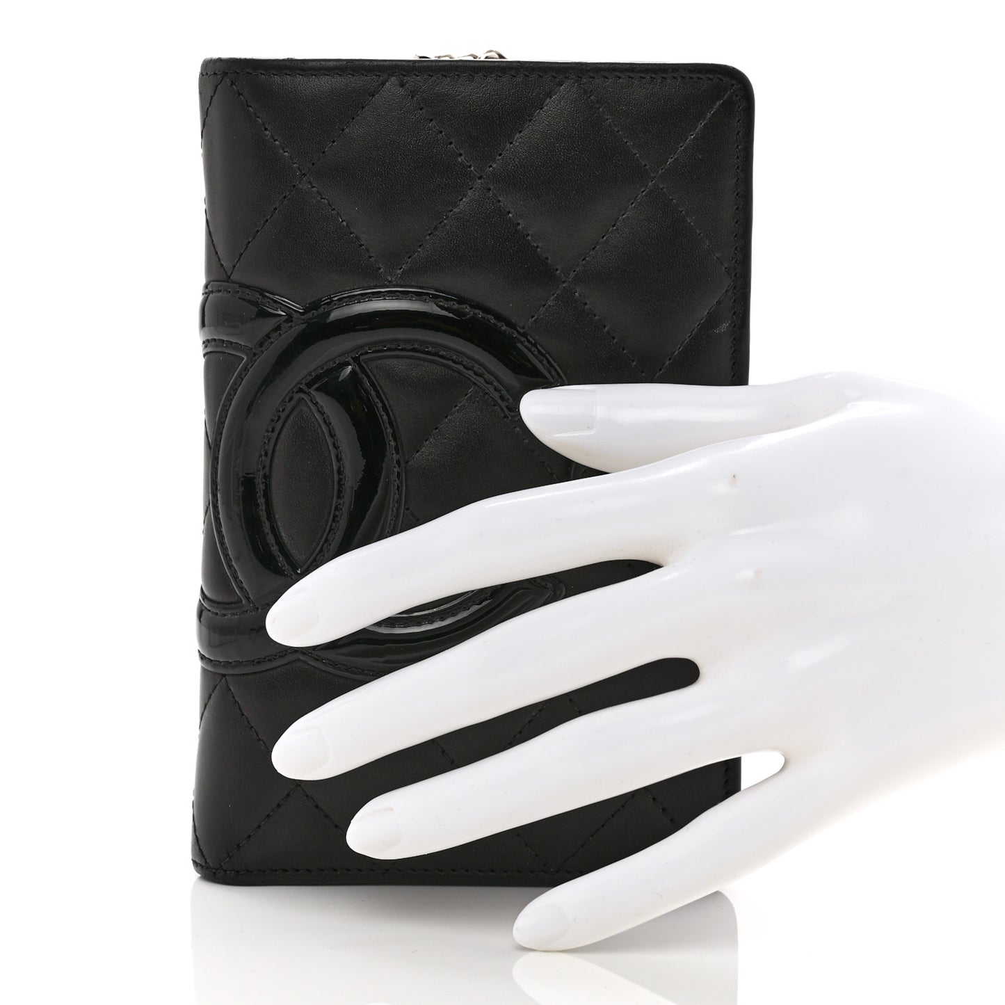 Calfskin Cambon Zipped Pocket Wallet Black