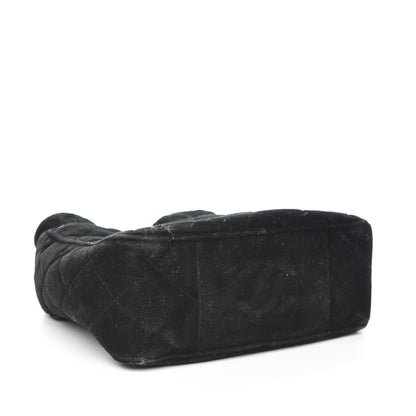 Chanel Velvet Quilted Top Handle Bag Black 4 of 12