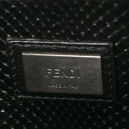 Fendi Vitello Seta Snakeskin Crocodile Monster Eyes Medium Peekaboo Iconic Satchel Black Girasole 7 of 10