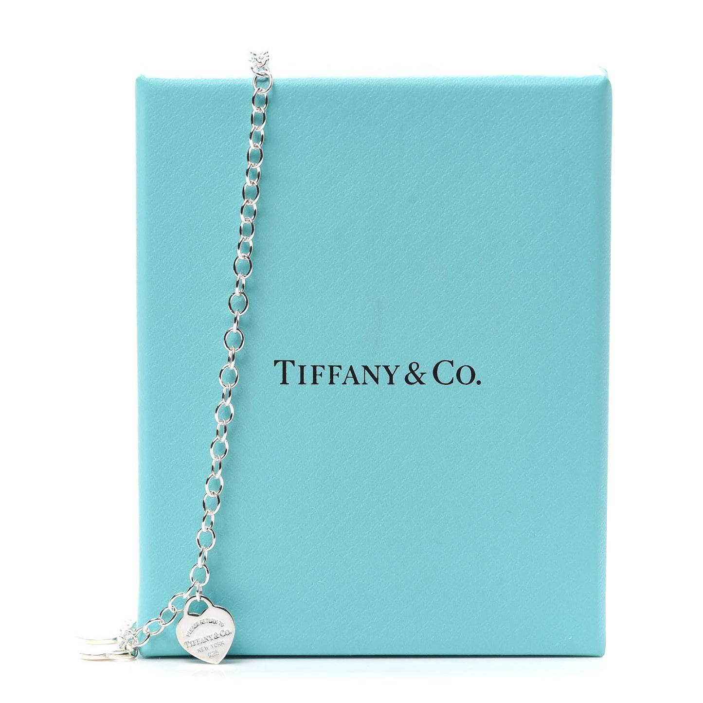 Sterling Silver Enamel Return to Tiffany Multi Heart Charm Necklace Blue