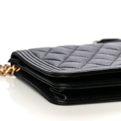 Chanel Caviar Quilted Boy Wallet On Chain WOC Black 8 of 14