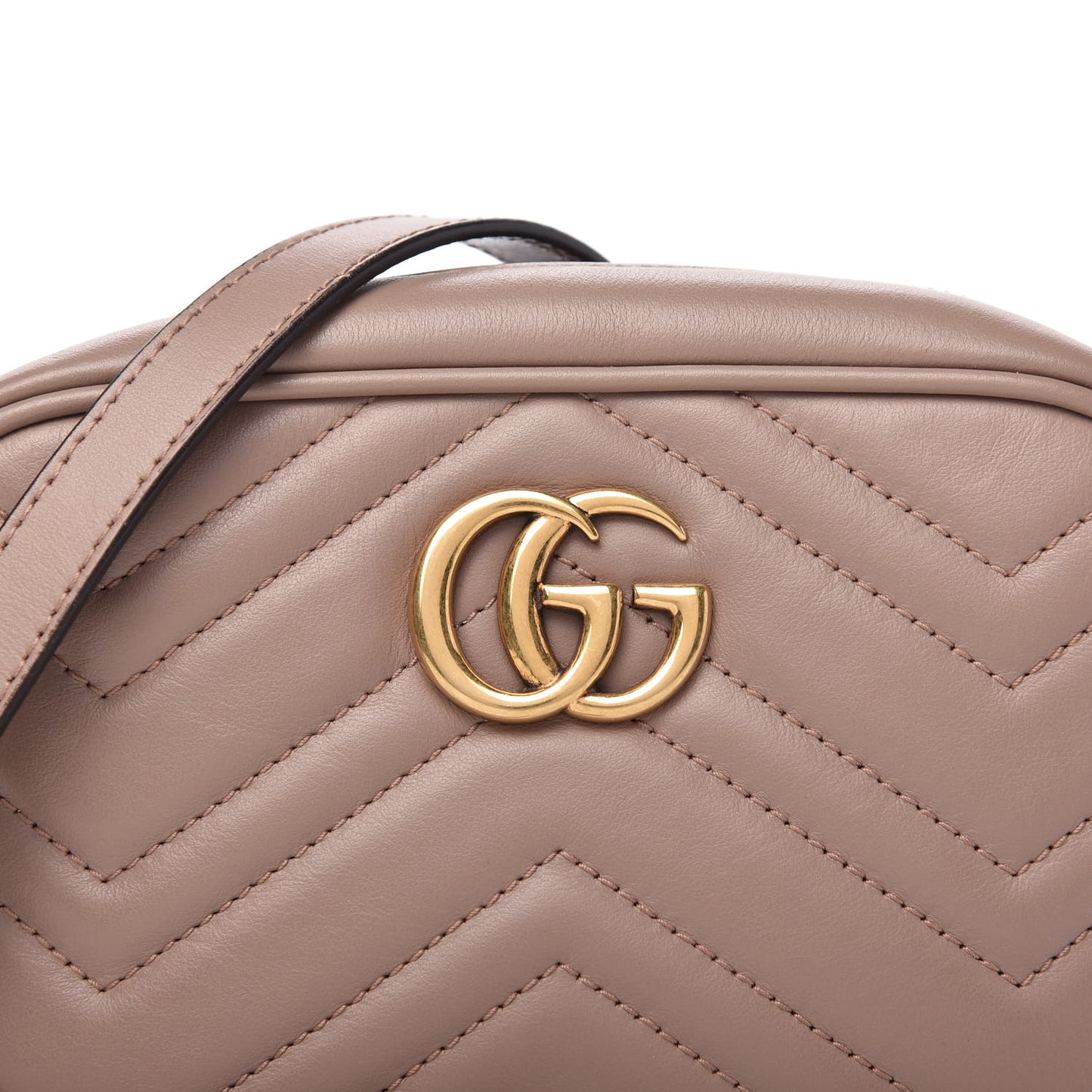 Calfskin Matelasse Mini GG Marmont Chain Shoulder Bag Porcelain Rose