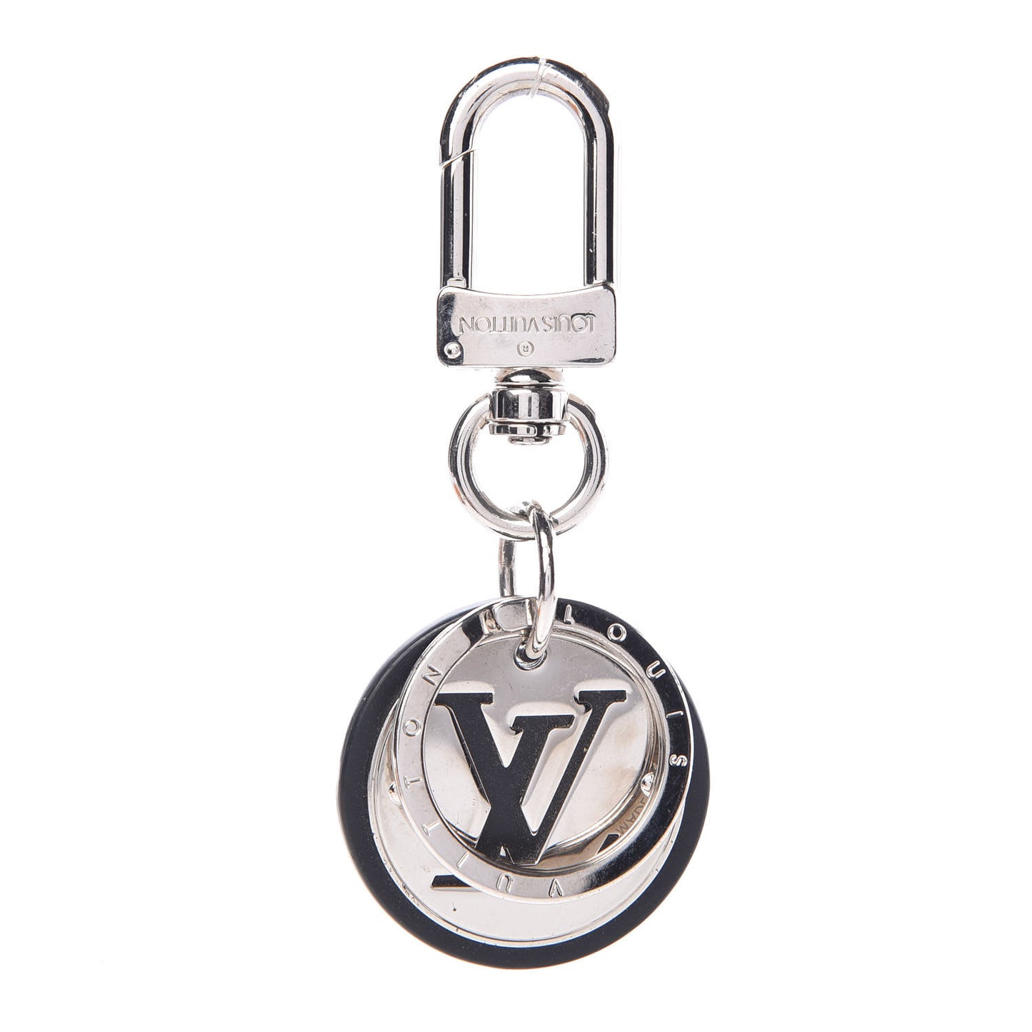 LV Circle Bag Charm Key Holder Silver