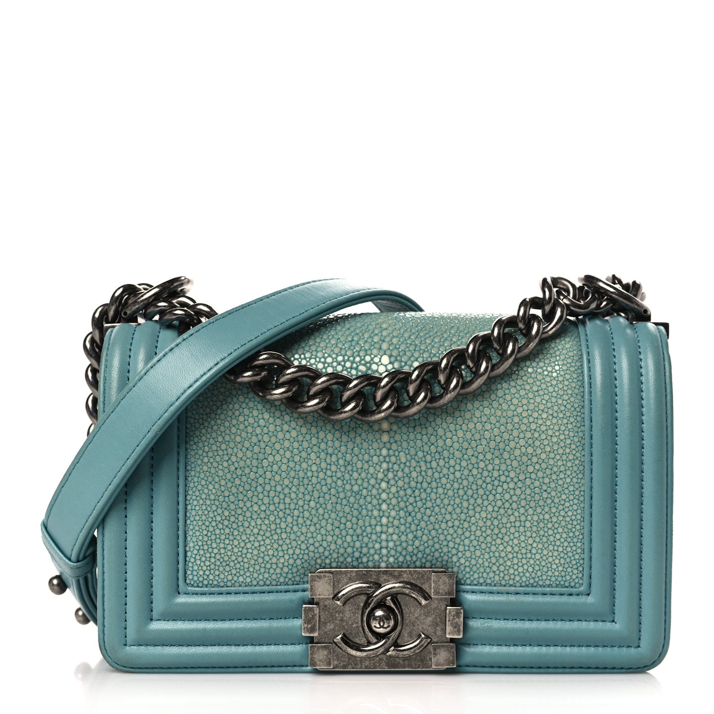Galuchat Stingray Small Boy Flap Turquoise