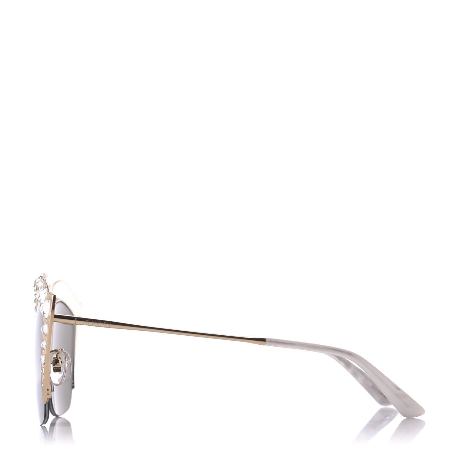 Metal Crystal Cat Eye Sunglasses GG00114S Gold