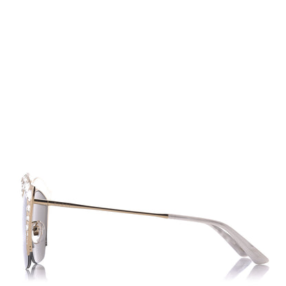 Gucci Metal Crystal Cat Eye Sunglasses GG00114S Gold 3 of 10