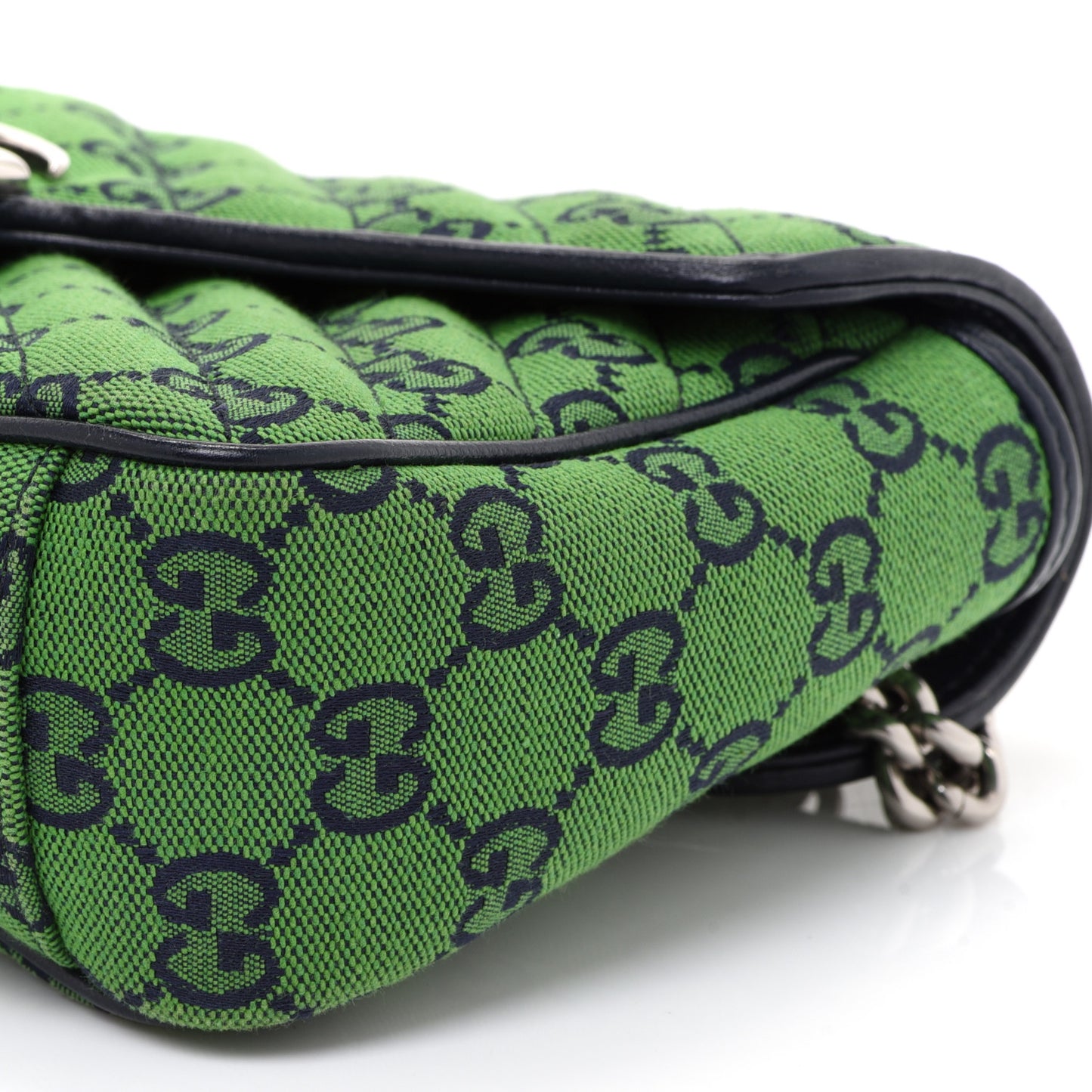 Monogram Multicolor Matelasse Diagonal Small GG Marmont Shoulder Bag Green Blue
