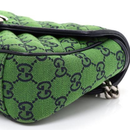 Gucci Monogram Multicolor Matelasse Diagonal Small GG Marmont Shoulder Bag Green Blue 10 of 10