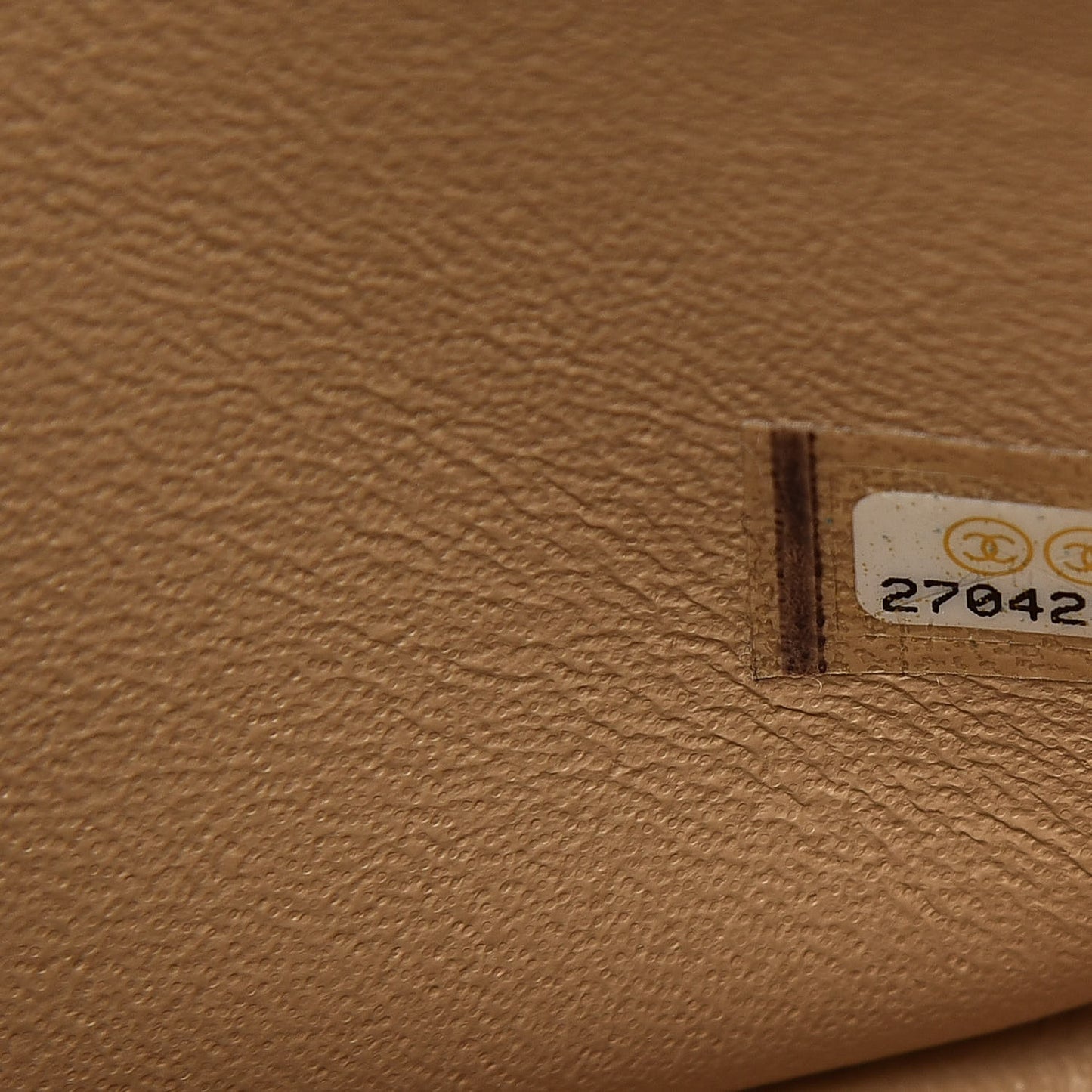Caviar Chevron Quilted Jumbo Double Flap Beige