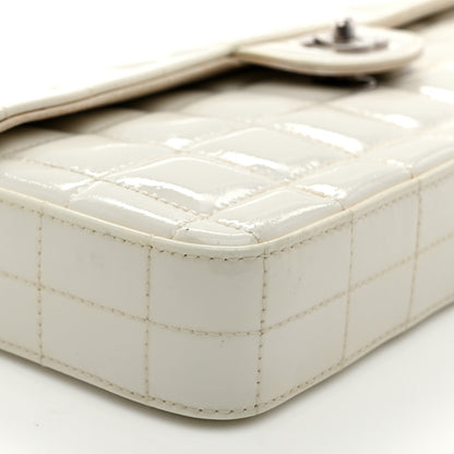 Chanel Patent Quilted East West Chocolate Bar Flap White 9 of 13