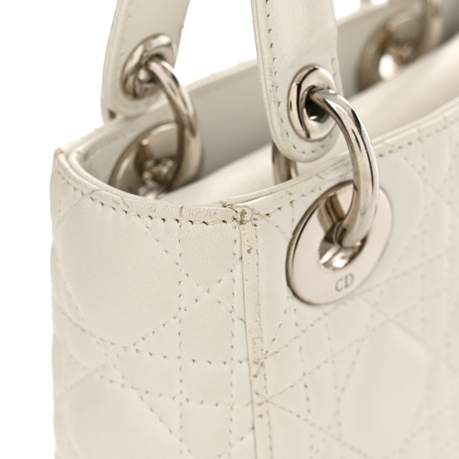 Christian Dior Lambskin Cannage Mini Lady Dior White 16 of 18