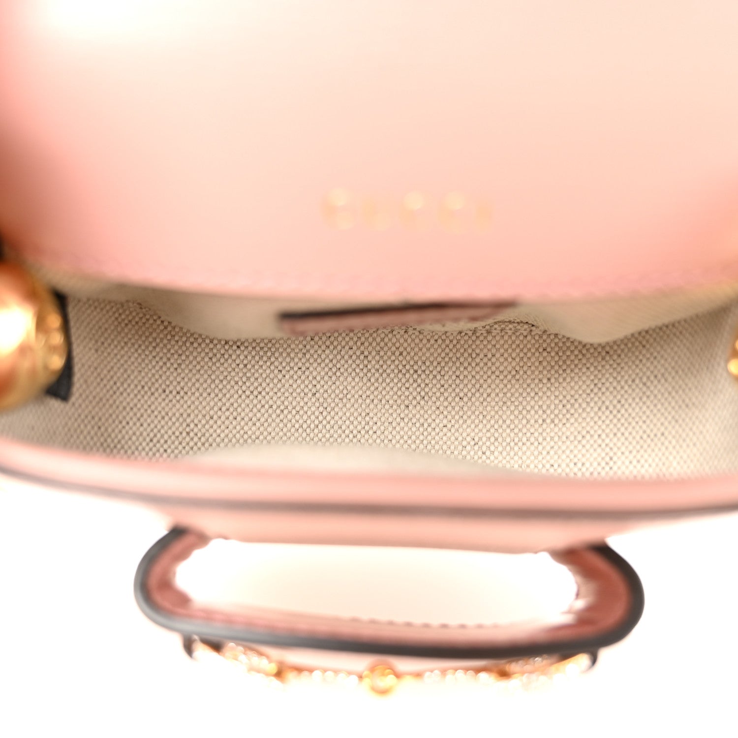 Gucci Azalea Calfskin Crystal GG Monogram Mini Horsebit 1955 Waist Bag Pink 5 of 10