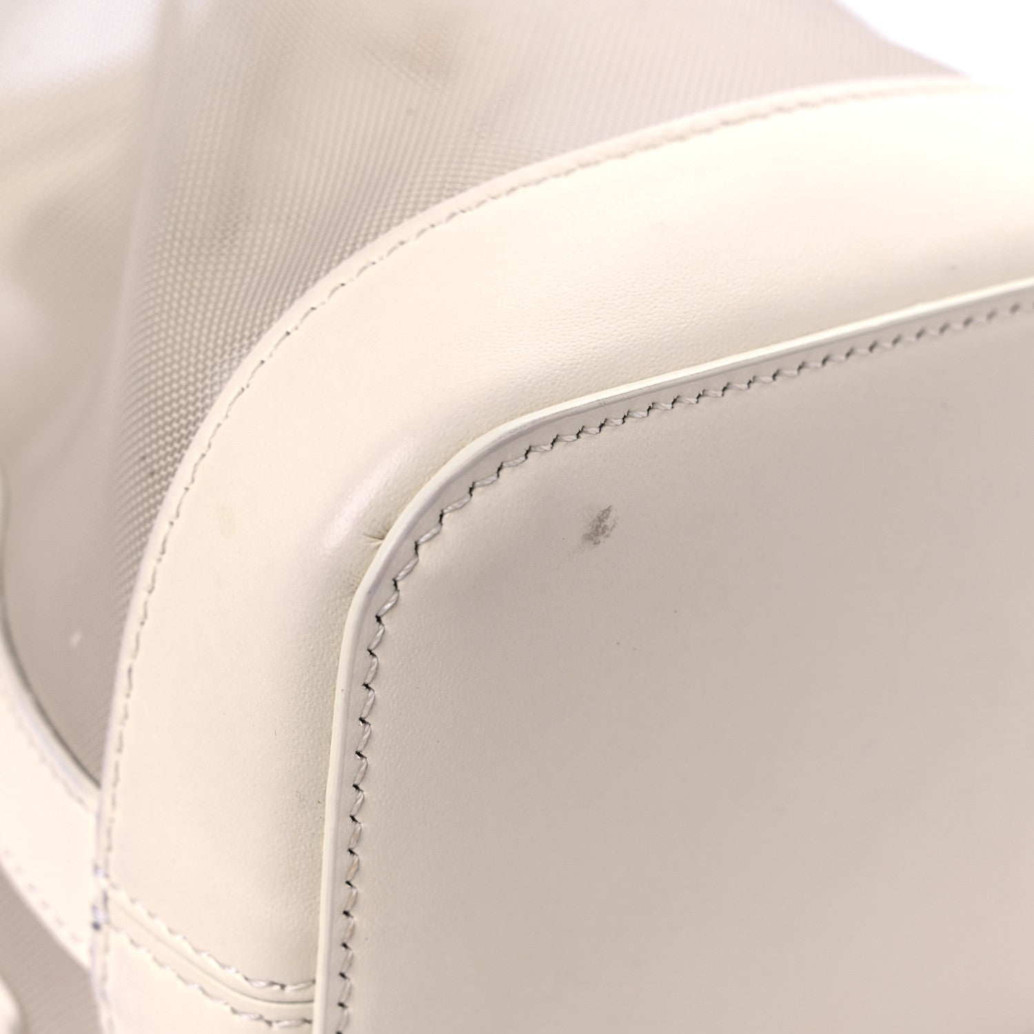 Fendi Mesh Vitello King F is Fendi Logo Embroidered Mini Mon Tresor Bucket Bag Sabbia White Ice 6 of 16